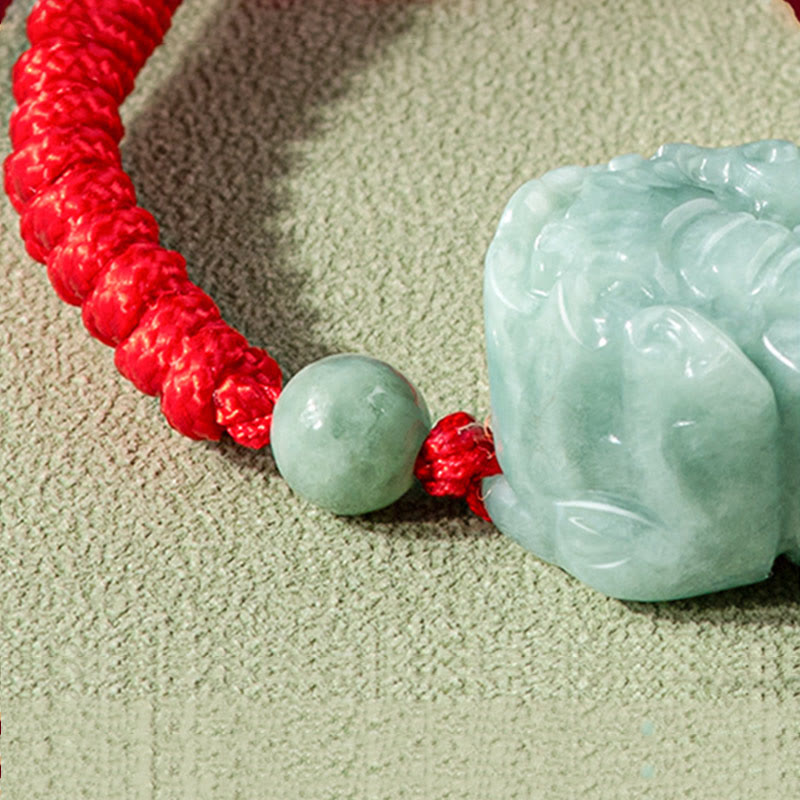Bracelet de protection en jade Pi Xiu avec nœud King Kong, cordon rouge