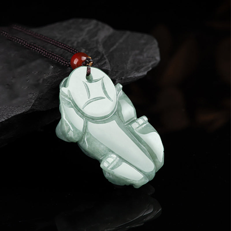 Collier porte-bonheur en jade PiXiu | Breloque de prospérité