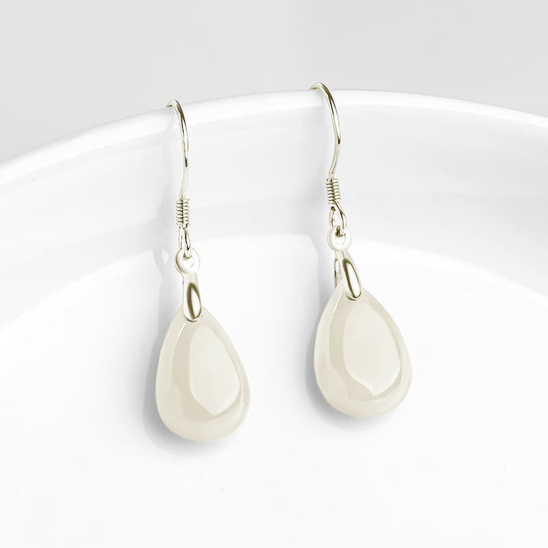 Boucles d'oreilles pendantes Jade Prospérité | Argent sterling 925 32 mm