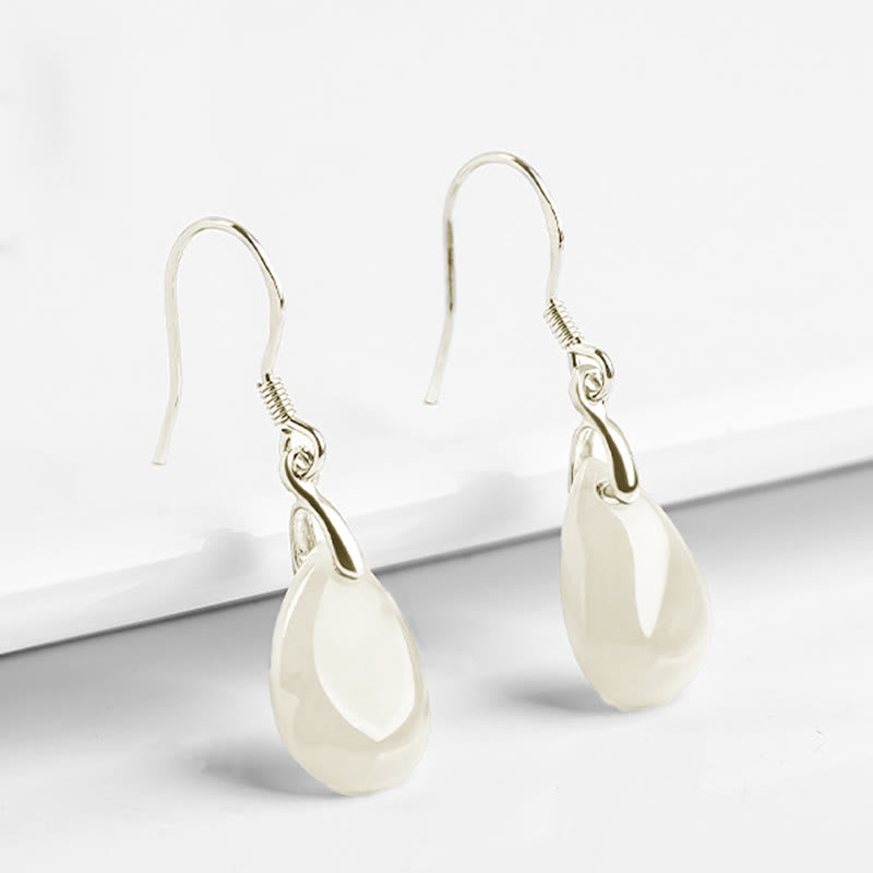 Boucles d'oreilles pendantes Jade Prospérité | Argent sterling 925 32 mm