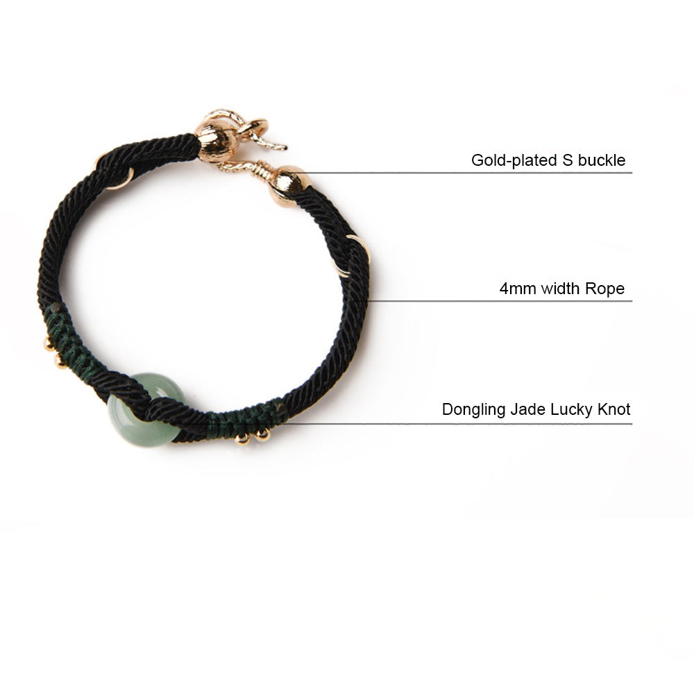 Jade Serenity : Bracelet en corde tressée fait main
