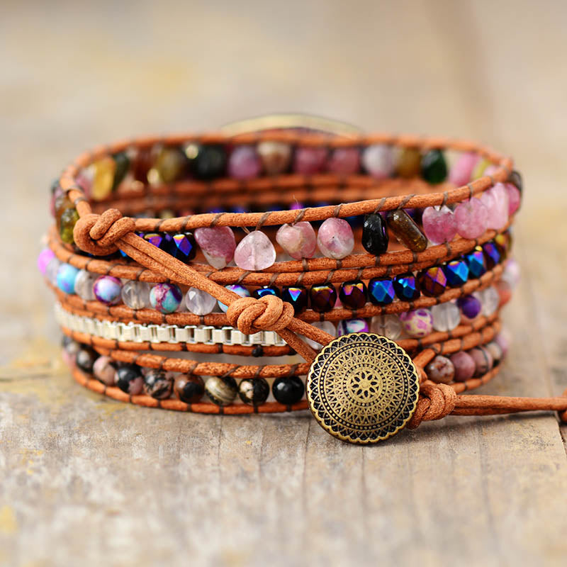 Bracelet Boho en jaspe pour la créativité et la protection