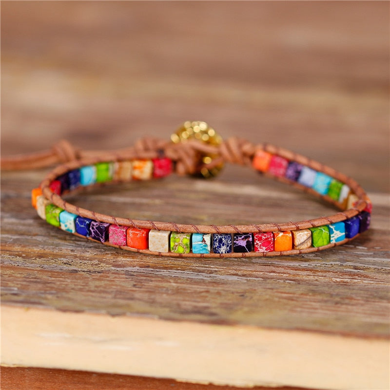 Bracelet de chakra en jaspe pour l'ancrage et la guérison
