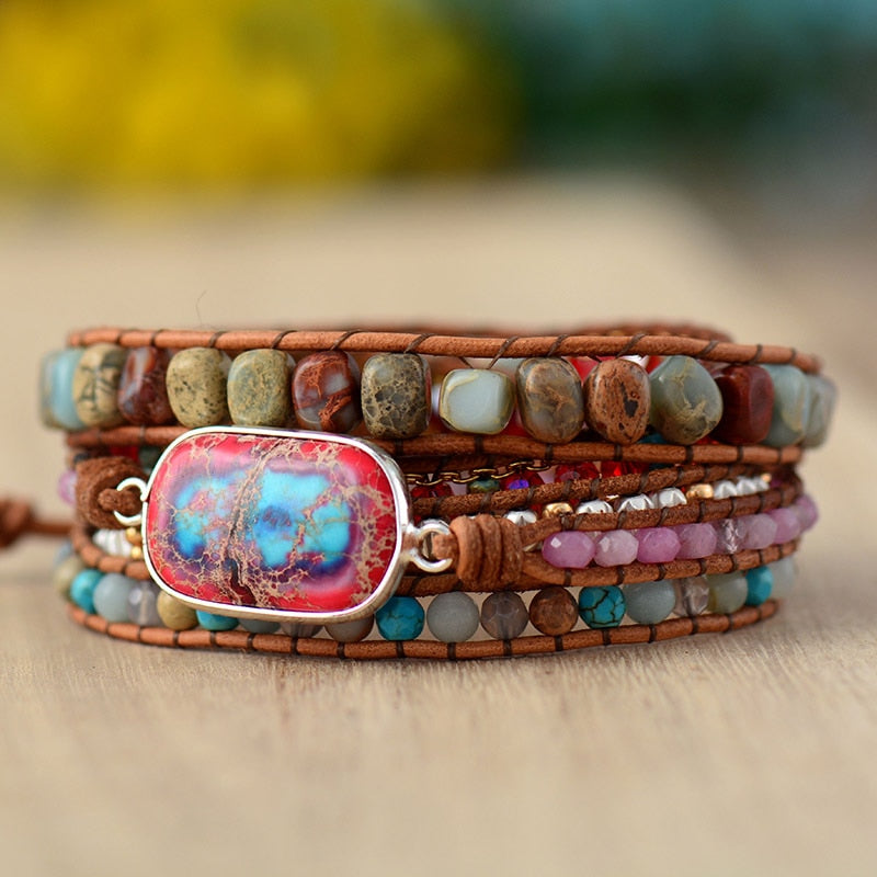 Bracelet de tranquillité en jaspe pour soulager le stress