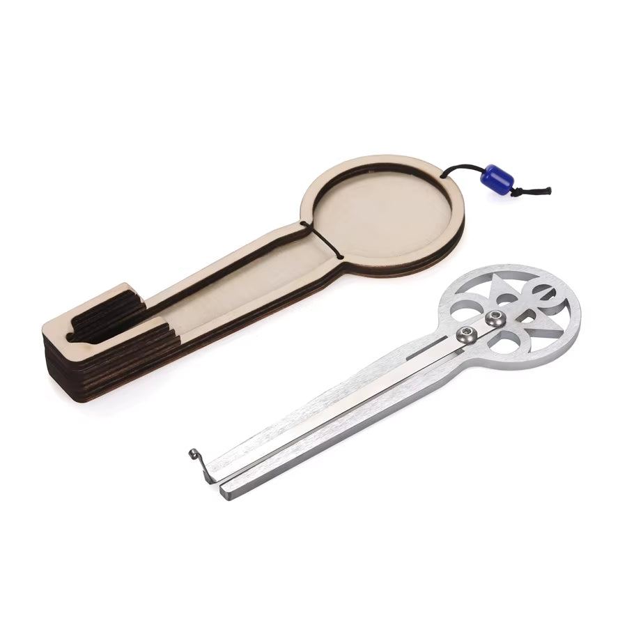 Decorative wooden and metal key-shaped objects for Jaw Harp Instrument in E Major