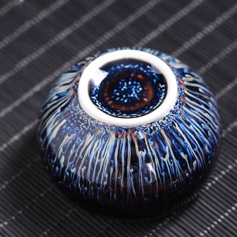 Tasse à thé en céramique Jian Zhan 70 ml avec zodiaque et poisson koï