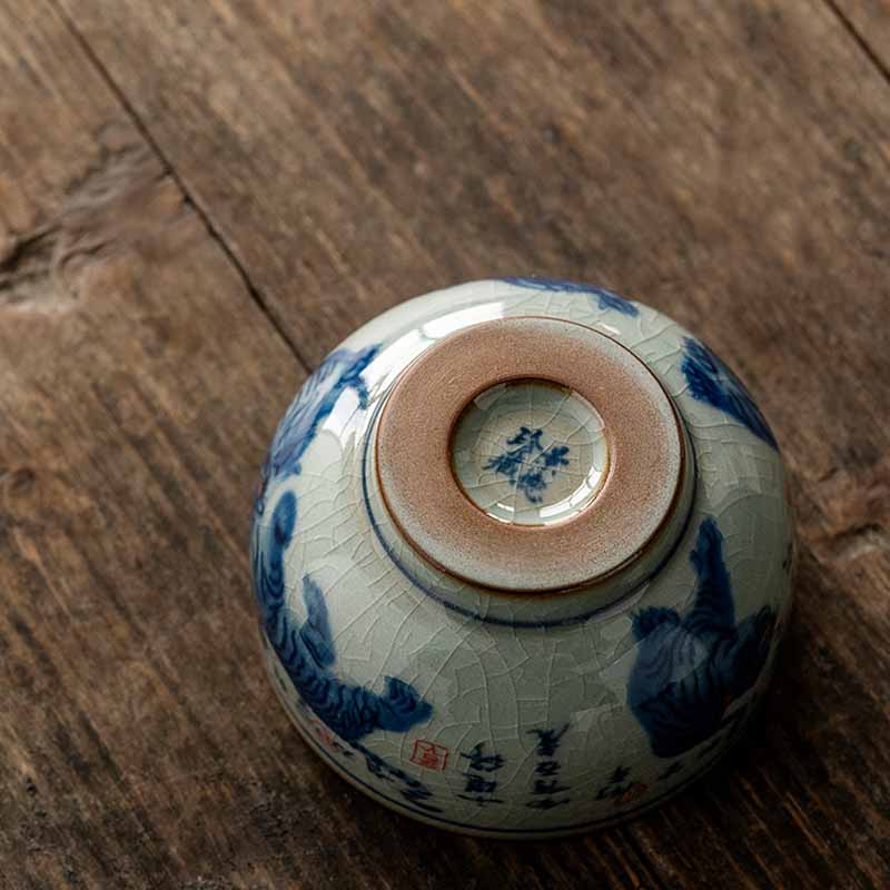 Tasse à thé en céramique peinte à la main Jingdezhen, motif tigre, 140 ml