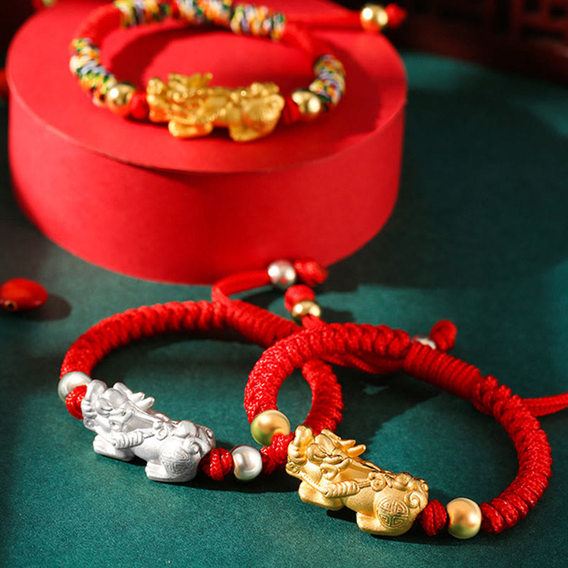 Bracelet Pixiu pour enfants en argent sterling 999 avec nœud King Kong pour la protection