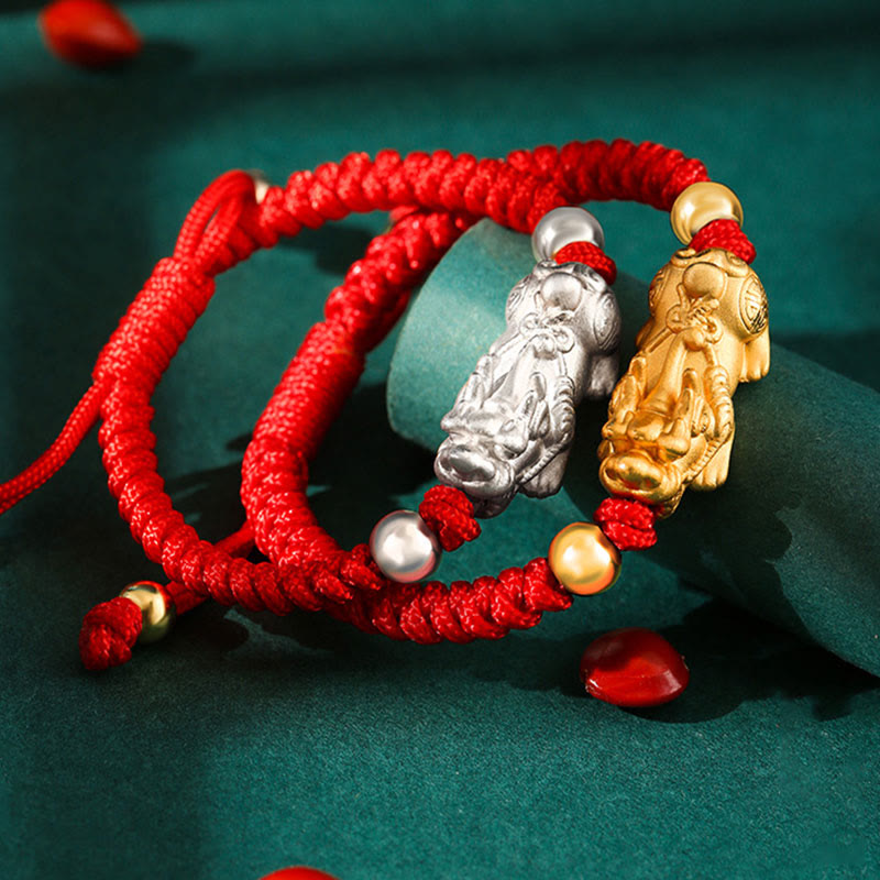 Bracelet Pixiu pour enfants en argent sterling 999 avec nœud King Kong pour la protection