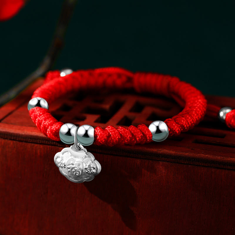 Bracelet spirituel en argent sterling pour enfants avec breloque personnage Fu