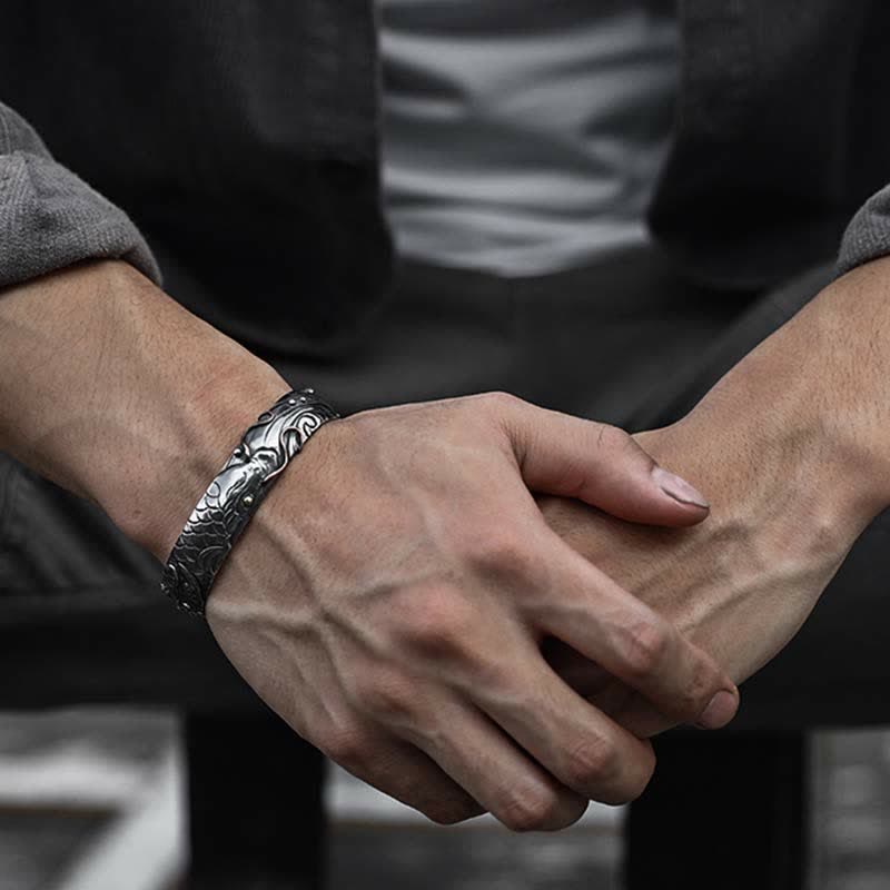Bracelet poisson koï en argent sterling 999 et or 990 pour la chance
