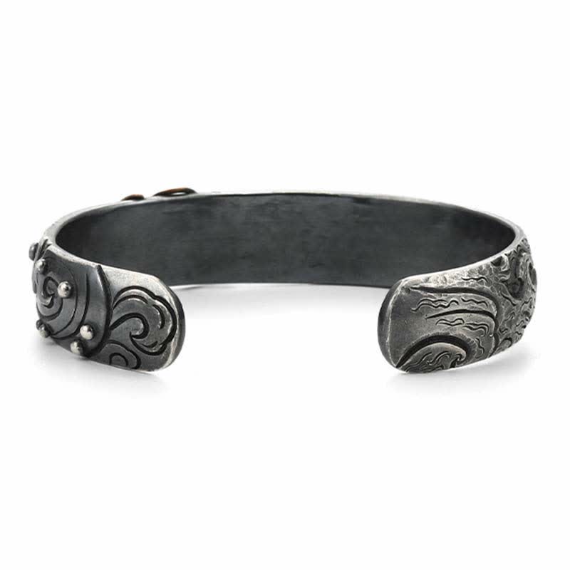 Bracelet poisson koï en argent sterling 999 et or 990 pour la chance