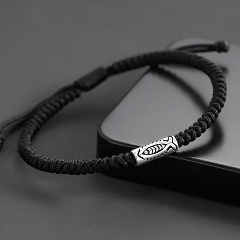 Bracelet de richesse Koi Fish avec cordon noir pour la prospérité