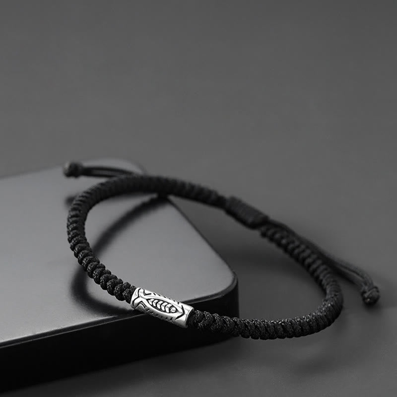 Bracelet de richesse Koi Fish avec cordon noir pour la prospérité
