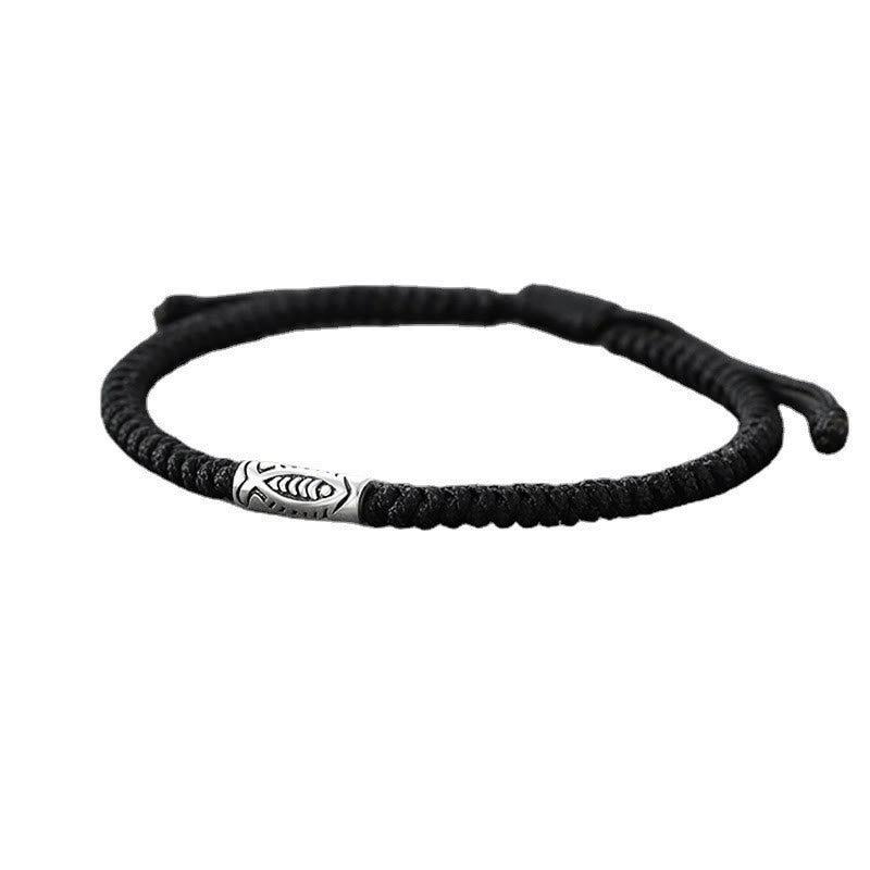 Bracelet de richesse Koi Fish avec cordon noir pour la prospérité