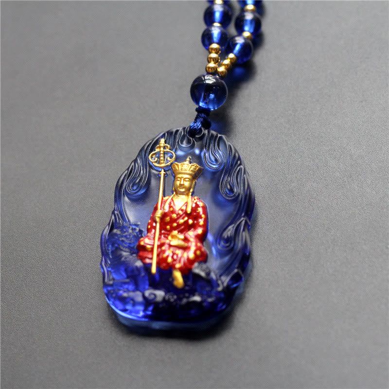 Collier de compassion en cristal Ksitigarbha Buddha Liuli