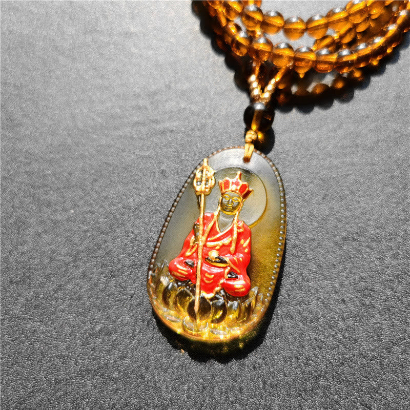 Collier de compassion en cristal Ksitigarbha Buddha Liuli