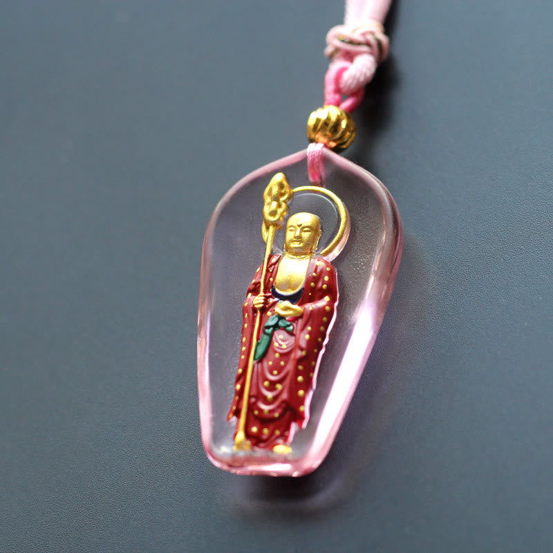 Collier de compassion en cristal Ksitigarbha Buddha Liuli
