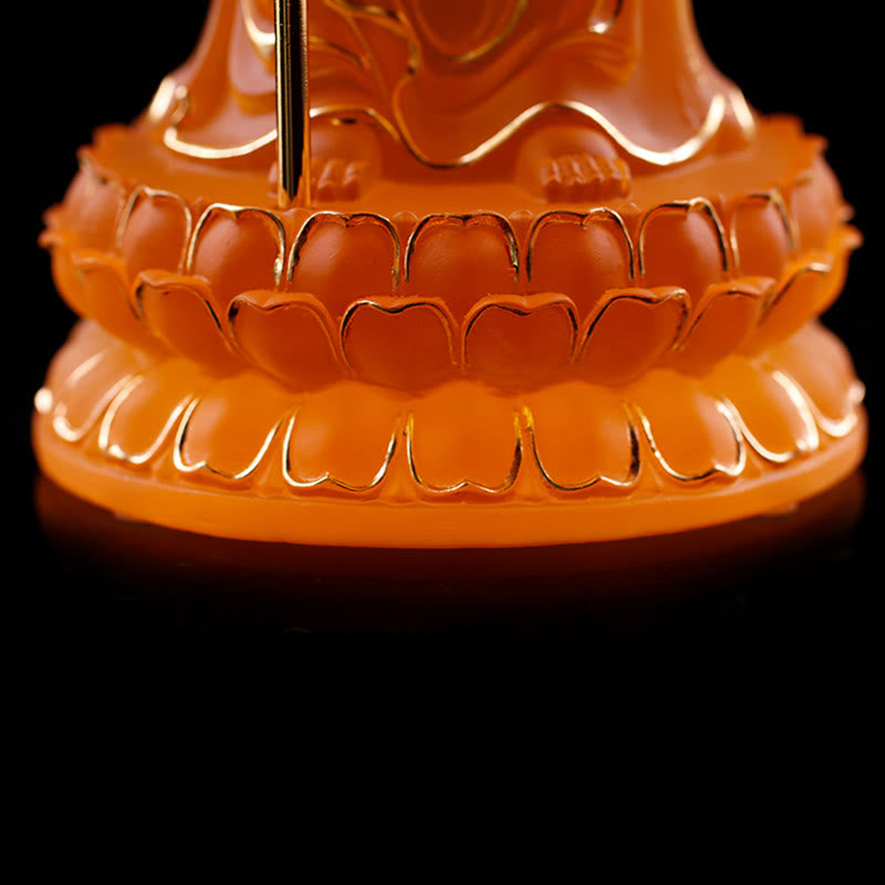 Statue de Bouddha en cristal Ksitigarbha Liuli 8" Art de méditation