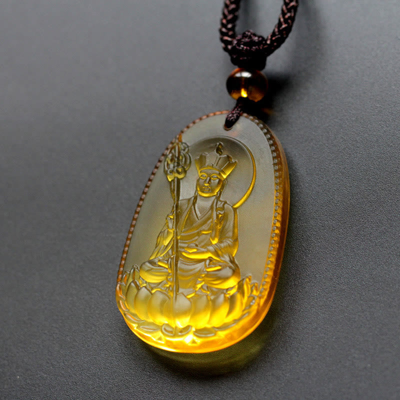 Collier Bouddha de la Sérénité en Cristal Ksitigarbha Liuli