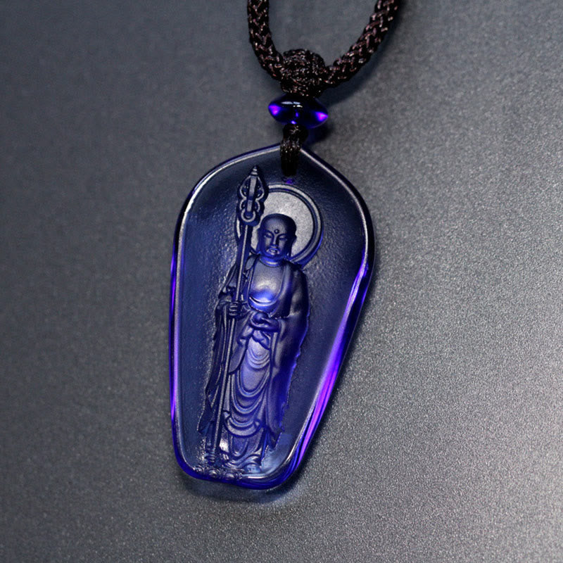 Collier Bouddha de la Sérénité en Cristal Ksitigarbha Liuli