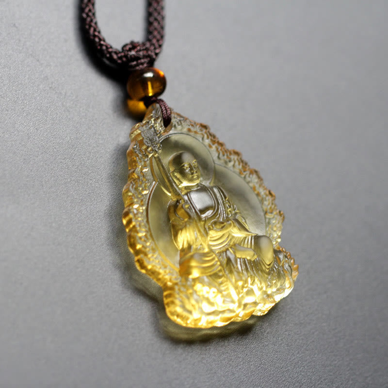 Collier Bouddha de la Sérénité en Cristal Ksitigarbha Liuli