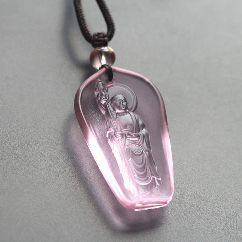 Collier Bouddha de la Sérénité en Cristal Ksitigarbha Liuli