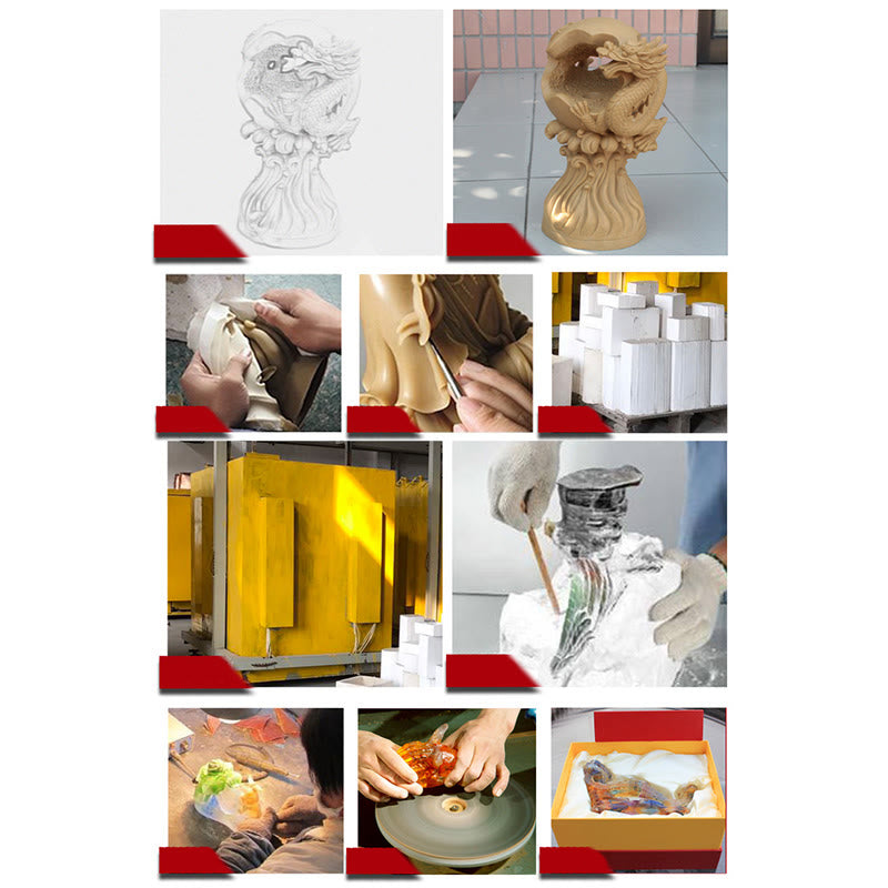 Statue en cristal de Kwan Yin Avalokitesvara Liuli - 15,5 cm Fait main