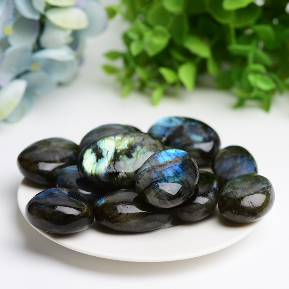 Pierre de paume en labradorite de 1,2 à 2,0 pouces pour la méditation de guérison