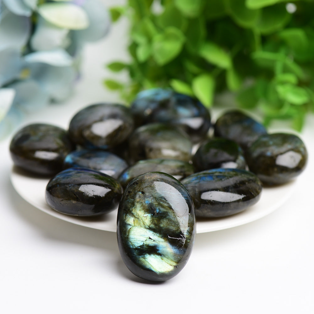 Pierre de paume en labradorite de 1,2 à 2,0 pouces pour la méditation de guérison