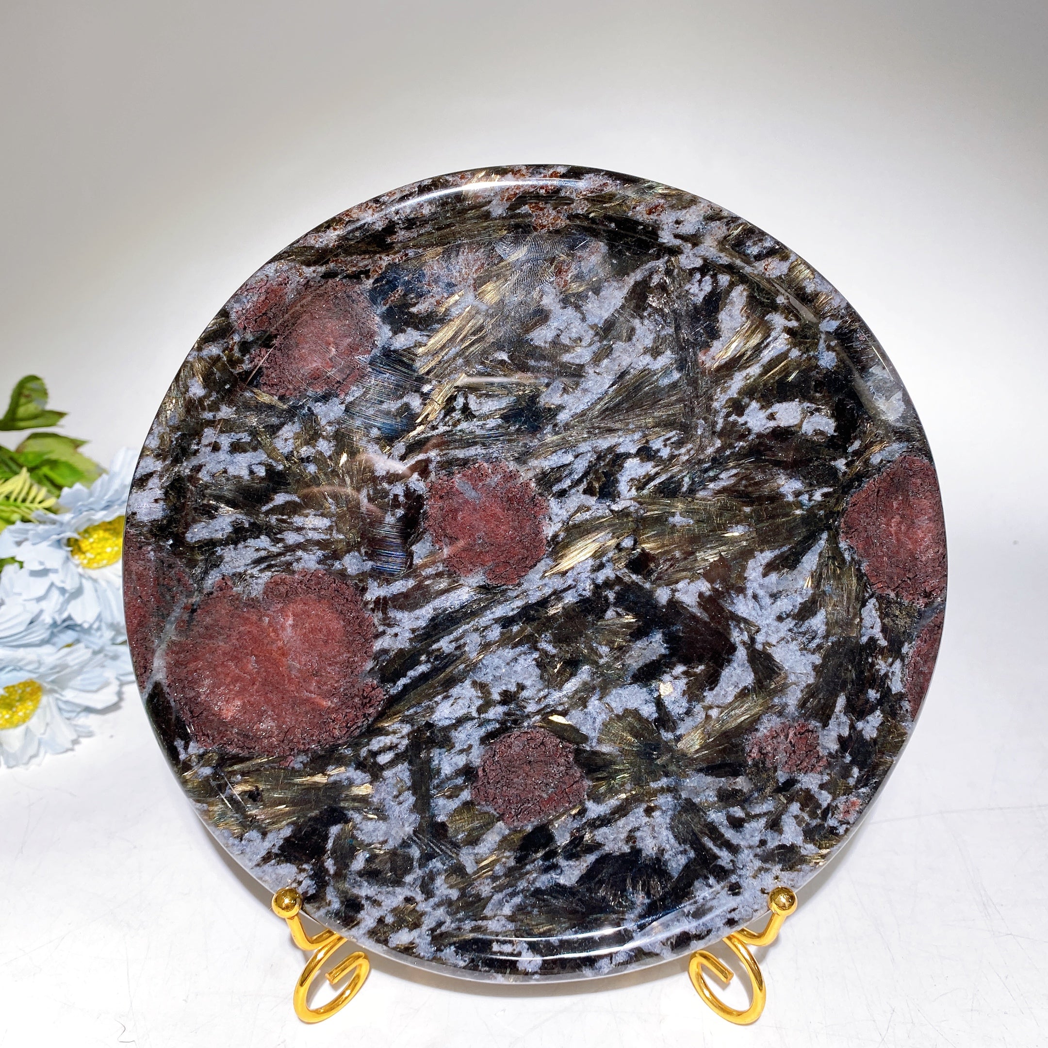 Labradorite & Astrophyllite Crystal Plate Carving 12-25 cm
