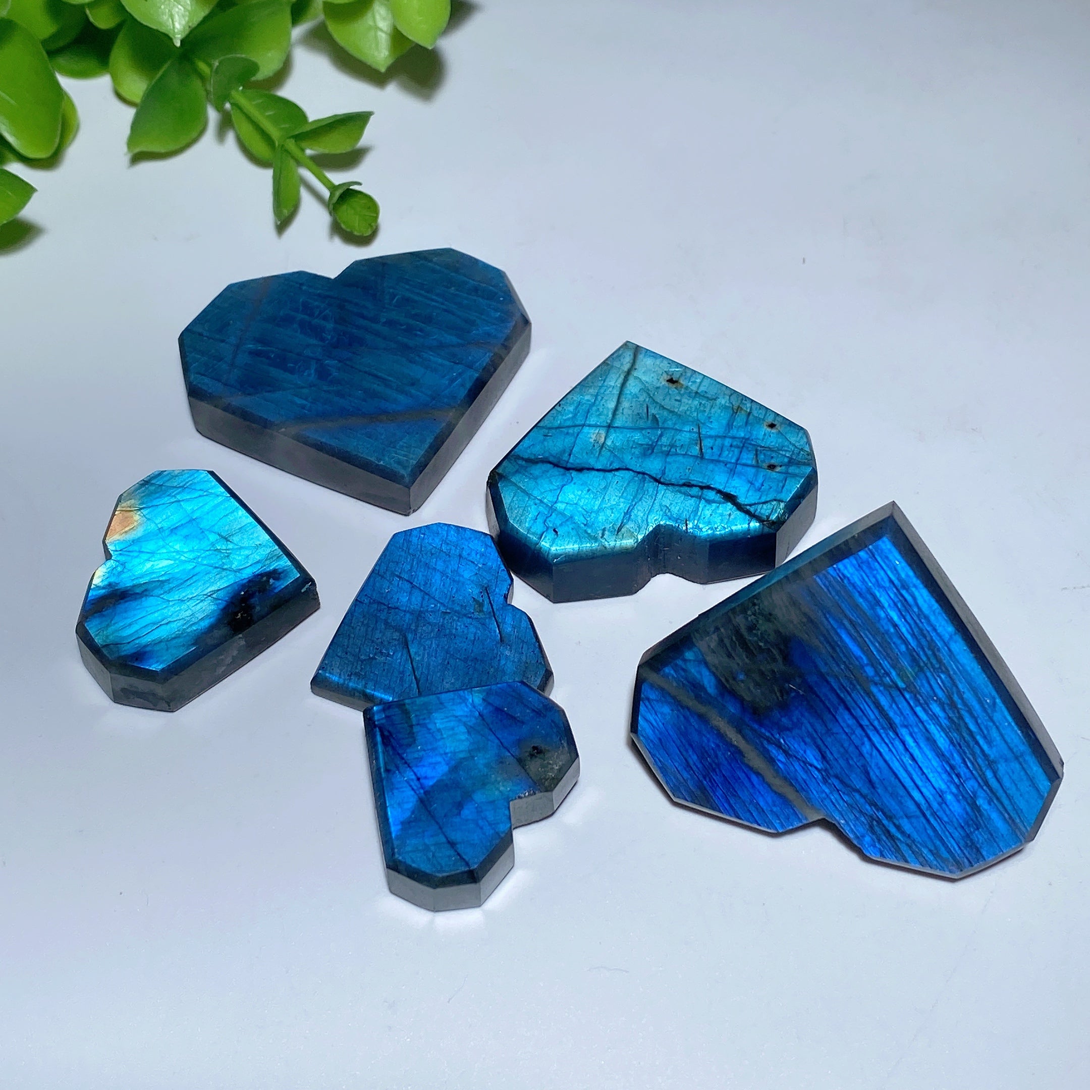Labradorite Crystal Heart Carvings 1.2-2.0 Inch Healing Stones