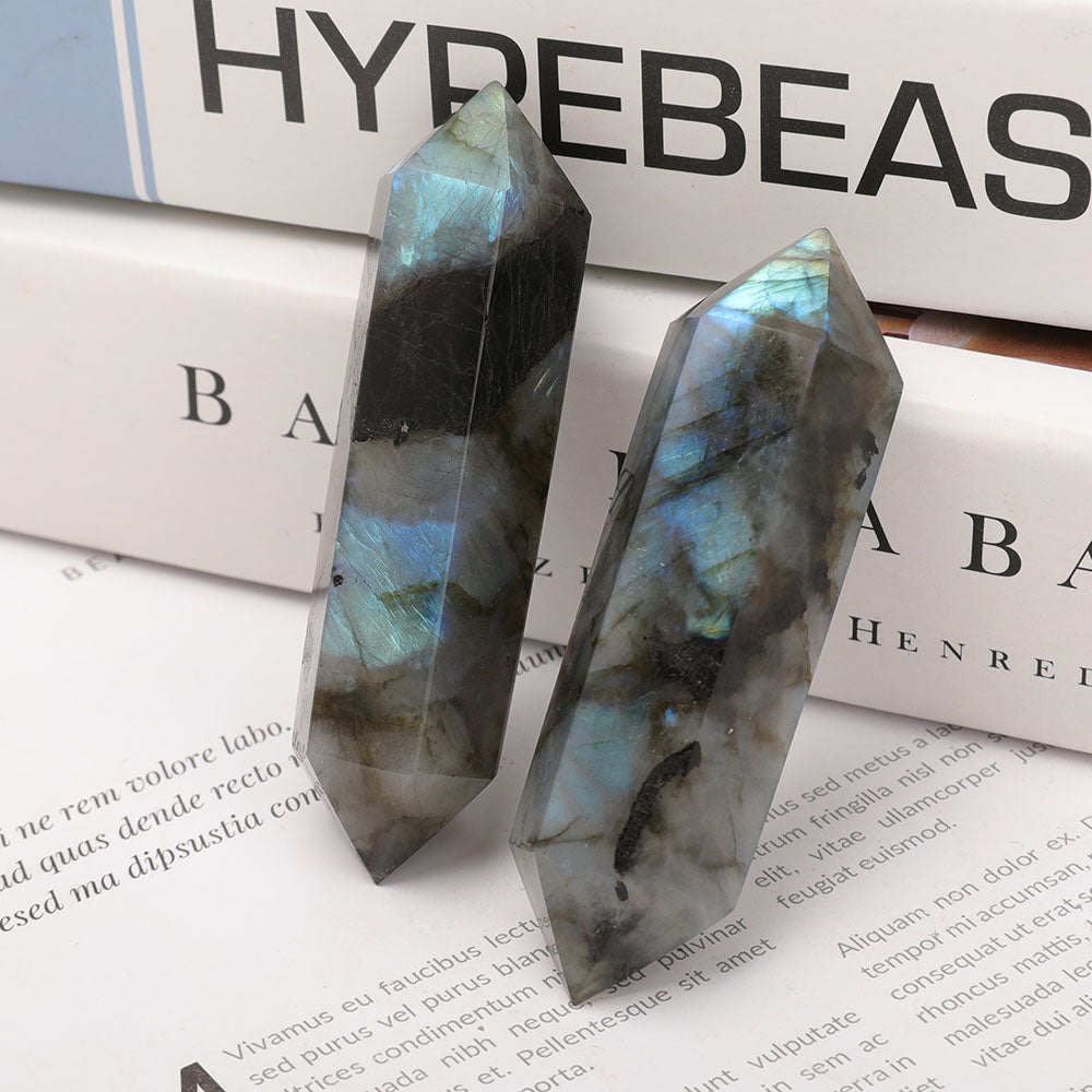Labradorite Double Terminated Crystal Points Set 3.0-3.3 Inch
