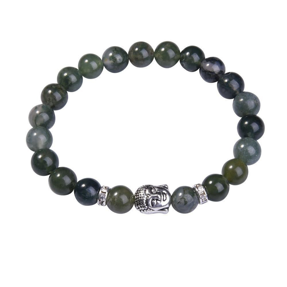 Bracelet Bouddha en lapis-lazuli avec breloque en argent