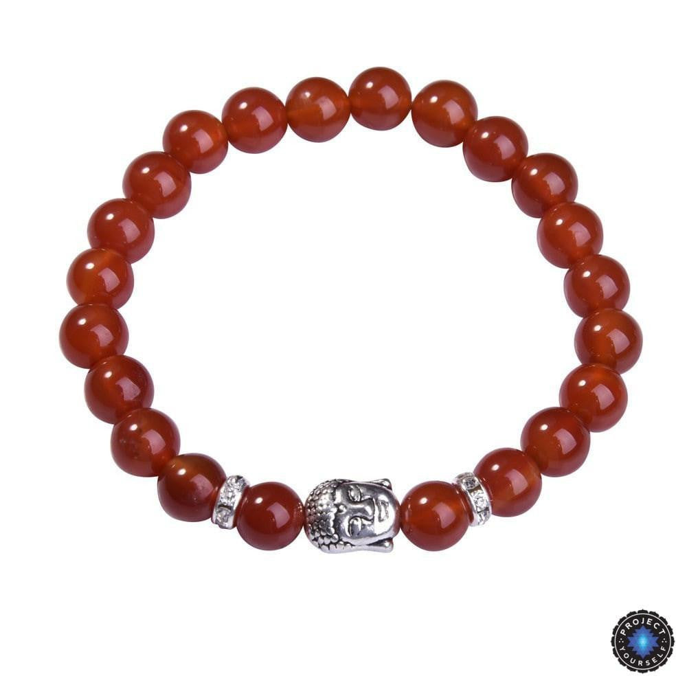 Bracelet Bouddha en lapis-lazuli avec breloque en argent
