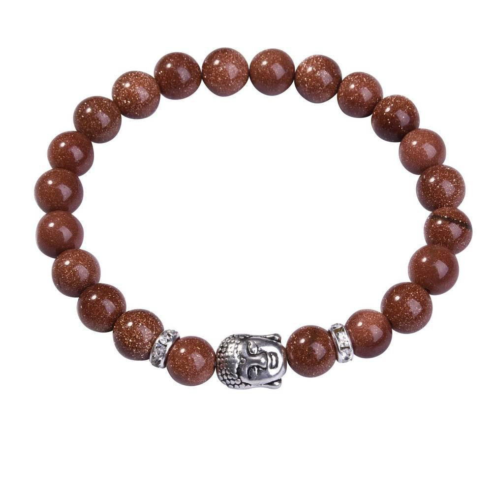 Bracelet Bouddha en lapis-lazuli avec breloque en argent