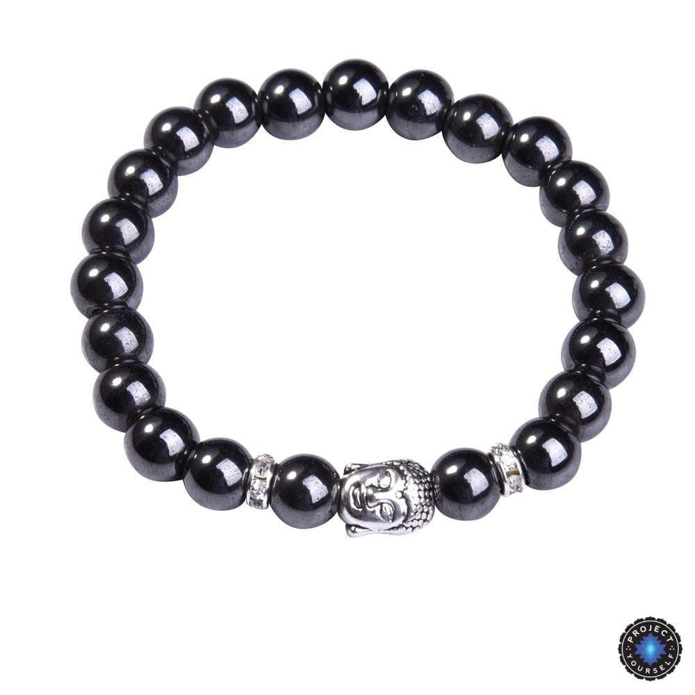 Bracelet Bouddha en lapis-lazuli avec breloque en argent