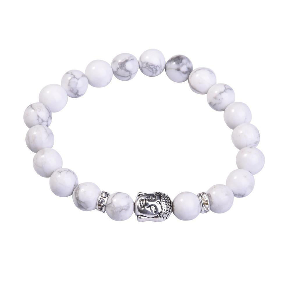 Bracelet Bouddha en lapis-lazuli avec breloque en argent