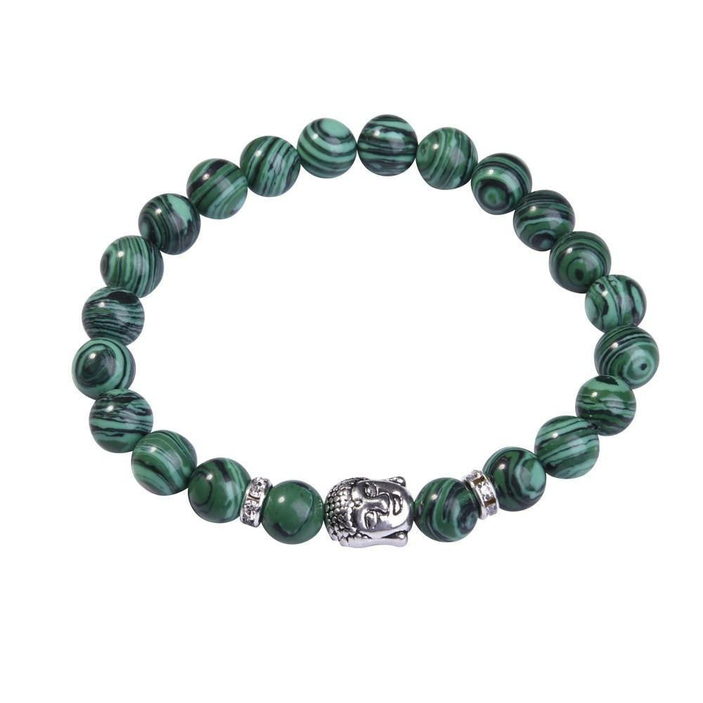 Bracelet Bouddha en lapis-lazuli avec breloque en argent