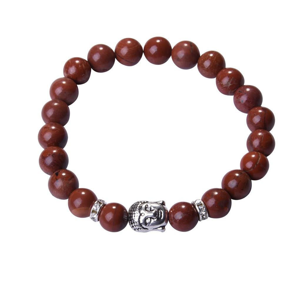 Bracelet Bouddha en lapis-lazuli avec breloque en argent