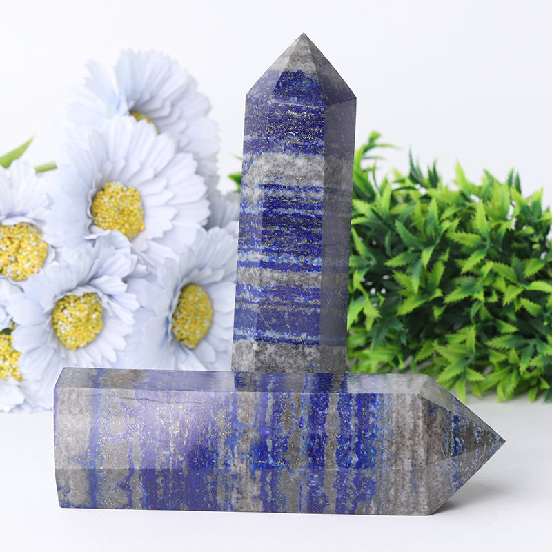 Tour de cristal de lapis-lazuli de 5 à 9 pouces
