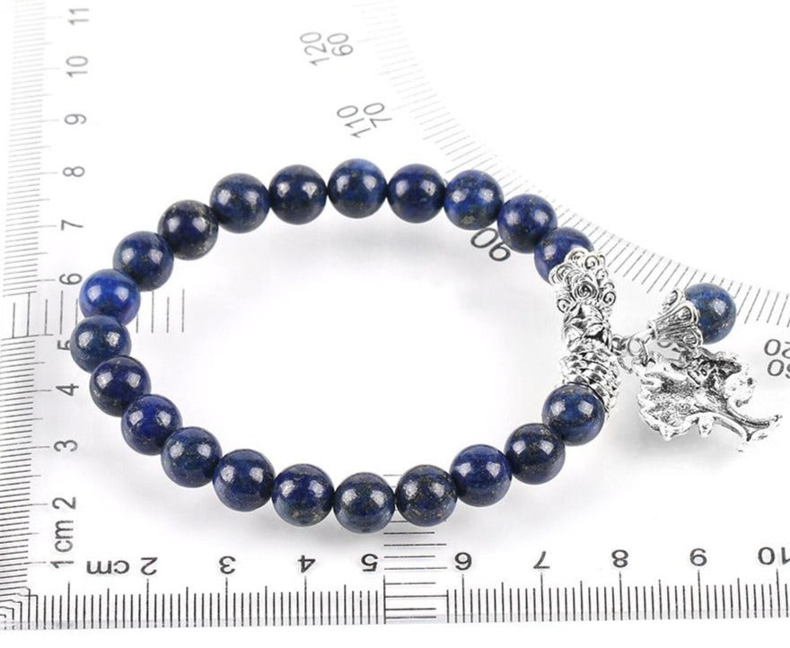 Bracelet extensible Sagesse en lapis-lazuli