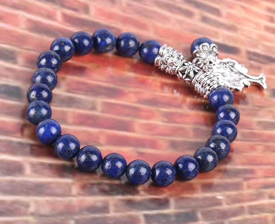 Bracelet extensible Sagesse en lapis-lazuli