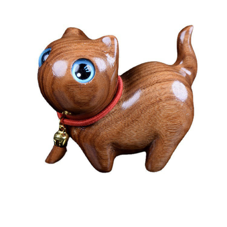 Grande figurine de chat en palissandre bleu 65 mm Décoration spirituelle