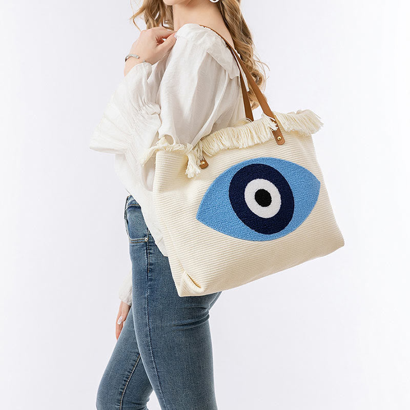 Sac fourre-tout en toile de grande capacité pour la protection contre le mauvais œil