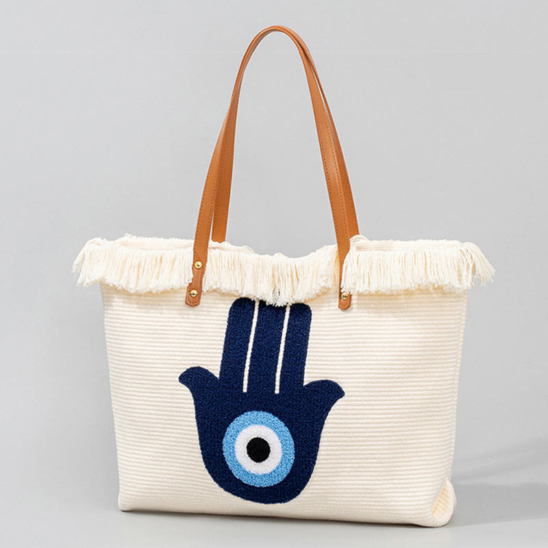 Sac fourre-tout en toile de grande capacité pour la protection contre le mauvais œil