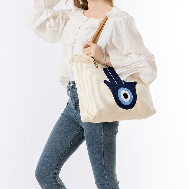 Sac fourre-tout en toile de grande capacité pour la protection contre le mauvais œil