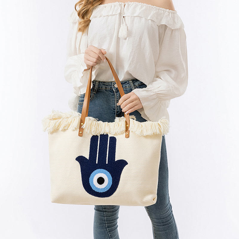 Sac fourre-tout en toile de grande capacité pour la protection contre le mauvais œil