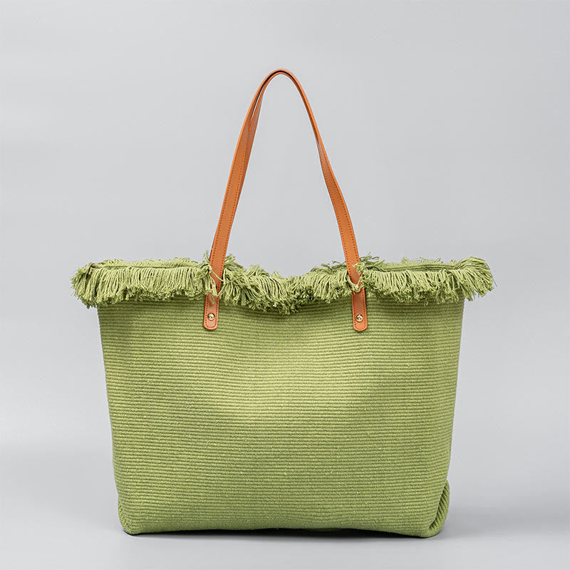Sac fourre-tout en toile grande capacité avec pompon | Spiritual Accessories