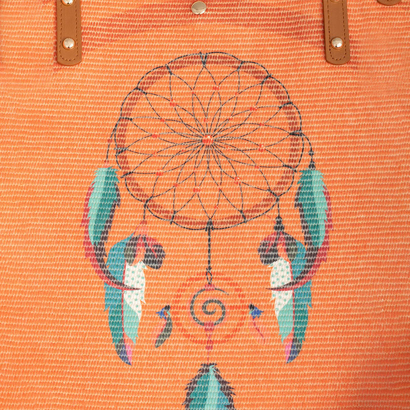 Sac fourre-tout en toile grande capacité motif mandala attrape-rêves